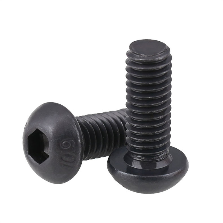 Vít đầu nút m2 bằng thép cacbon đen cấp 10.9