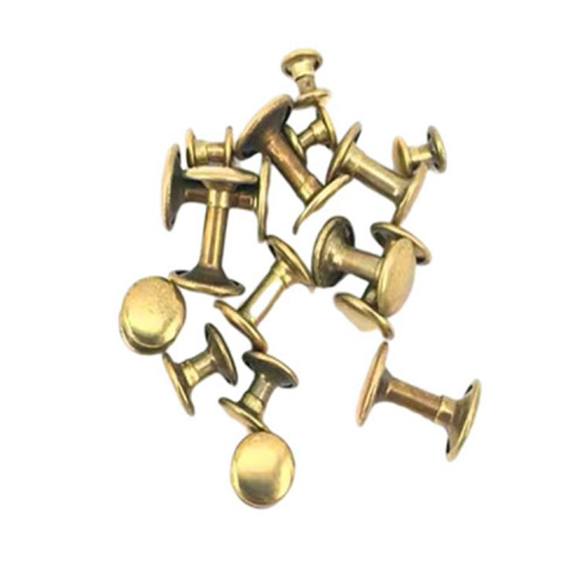 More shiny solid brass double side rivets for luggage leather More shiny solid brass double side rivets for luggage leather