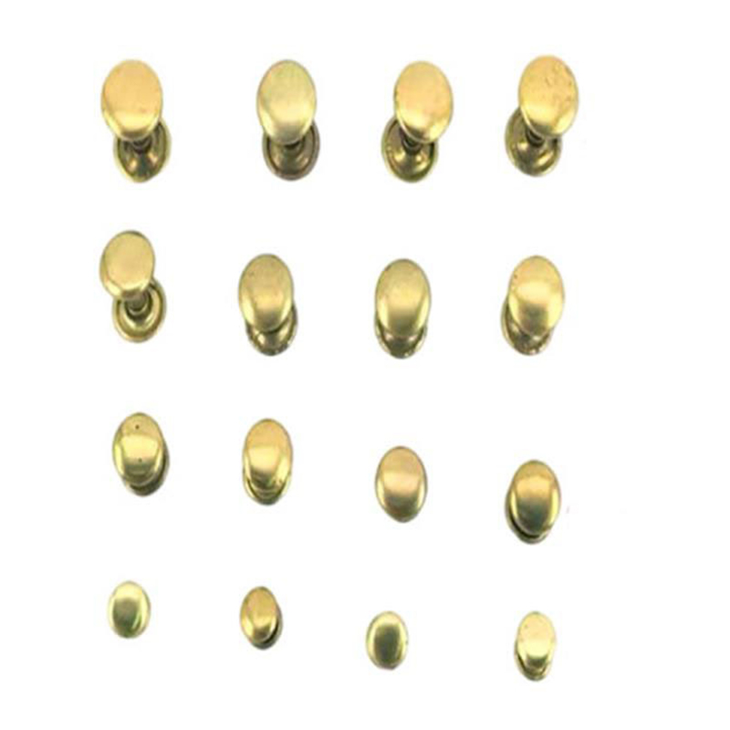 More shiny solid brass double side rivets for luggage leather More shiny solid brass double side rivets for luggage leather