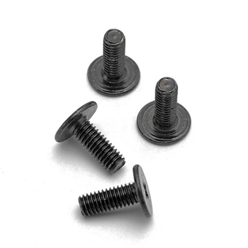 Vít máy tính đầu phẳng bằng thép carbon m2 màu đen 3 mm