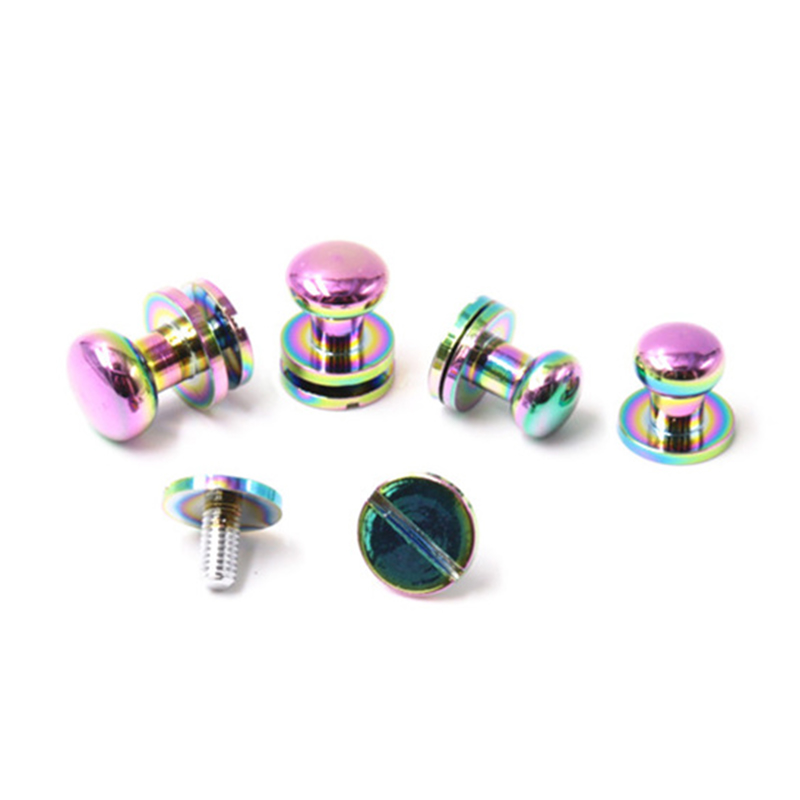 Tùy chỉnh màu cầu vồng đồng thau 7mm sam browne đinh tán cho túi xách