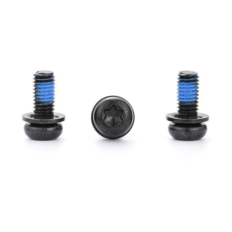 Vít ba đầu torx micro mini đầu tròn màu đen có miếng vá nylon