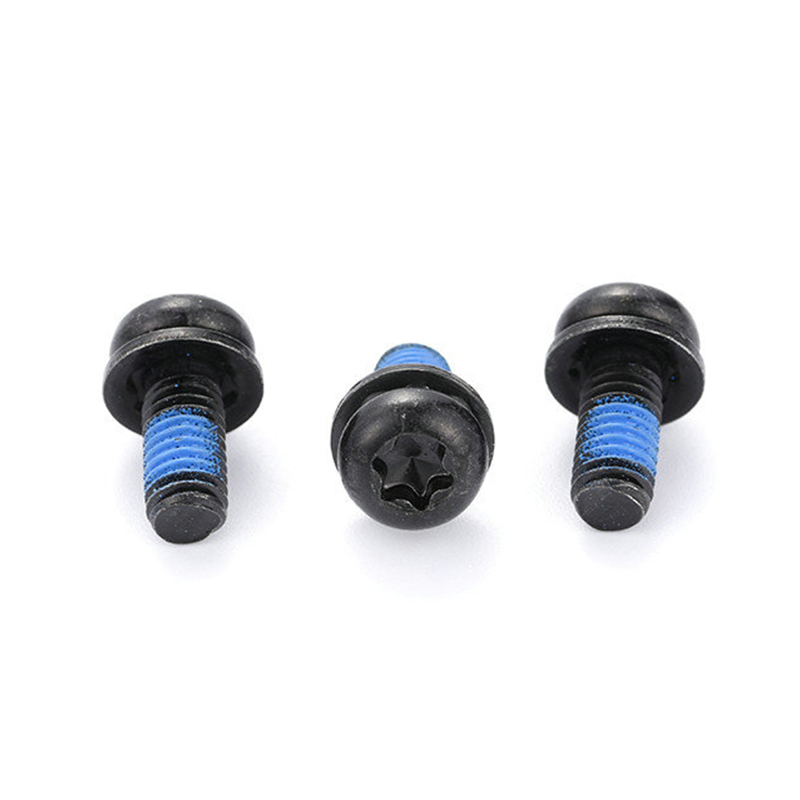 Vít ba đầu torx micro mini đầu tròn màu đen có miếng vá nylon Vít ba đầu torx micro mini đầu tròn màu đen có miếng vá nylon