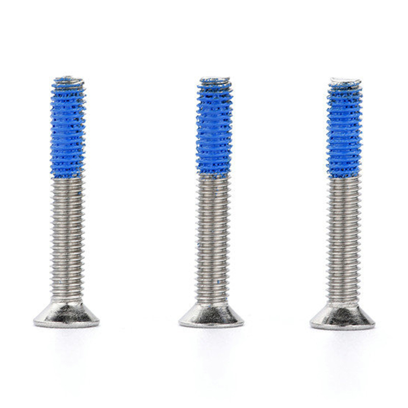 Vít máy PH2 đầu chìm bằng thép không gỉ M3 có miếng vá nylon Vít máy PH2 đầu chìm bằng thép không gỉ M3 có miếng vá nylon