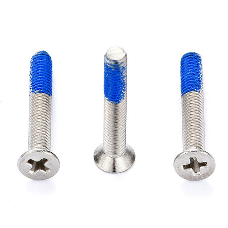 Vít máy PH2 đầu chìm bằng thép không gỉ M3 có miếng vá nylon Vít máy PH2 đầu chìm bằng thép không gỉ M3 có miếng vá nylon