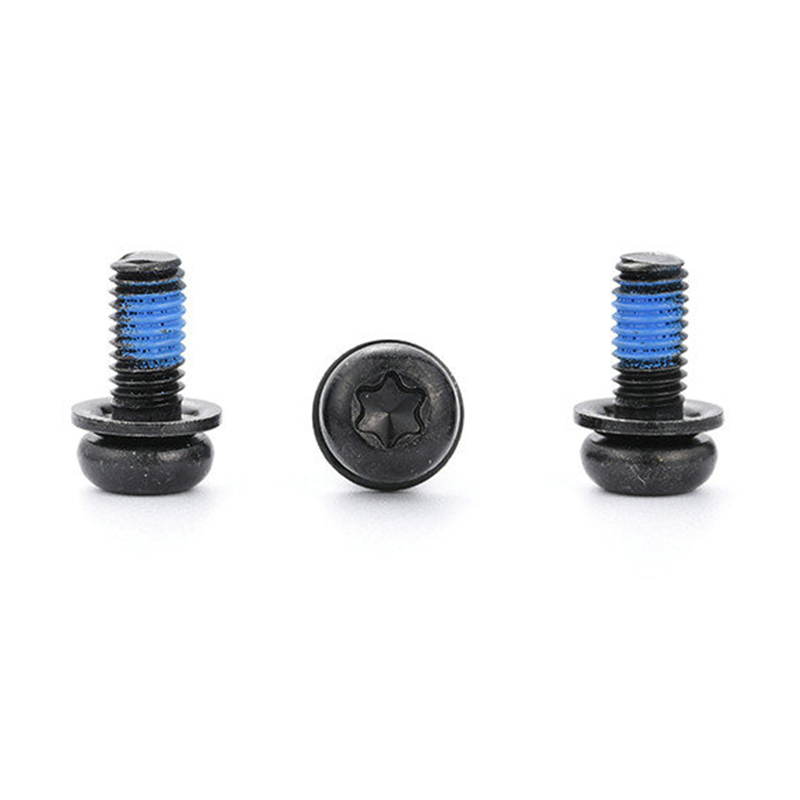 Vít ba bộ hình torx đầu tròn màu đen có miếng vá nylon